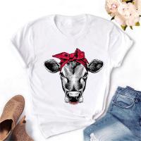 Camiseta De Mujer Con Estampado De Leopardo Y Pato Moda Harajuku Coreana Kawaii Tops Casual Manga Corta Cuello Redondo Algodón - details 4