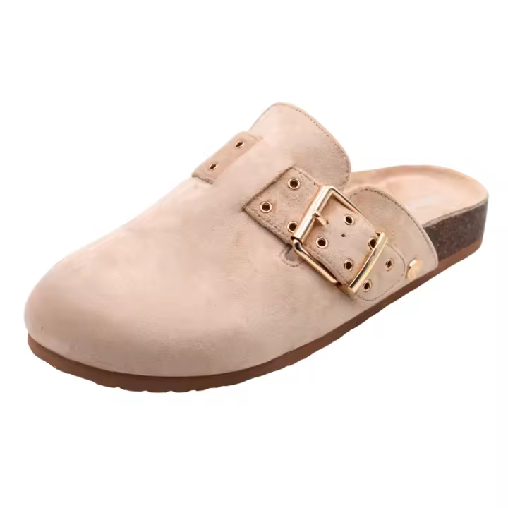 Sandalias Refresh Estilo Casual Con Puntera Cerrada Y Adorno De Hebilla Para Mujer Color Beige - 1