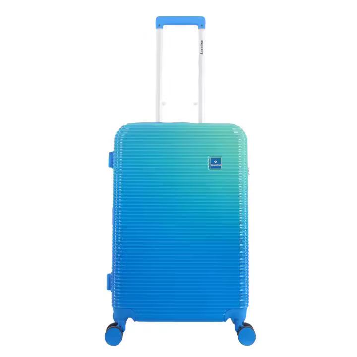 SAXOLINE Maleta mediana, colección Twist, color azul, material ABS, 4 ruedas, tamaño 67x46x27 cm, 70 litros, 3.8 kg, expandible - 1