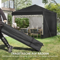 Carpa plegable 2.97X2.97 m con Protección UV y Paredes laterales, Carp with SACOS de Arena, Carp plegable de Maple Negro para Terraza - details 2