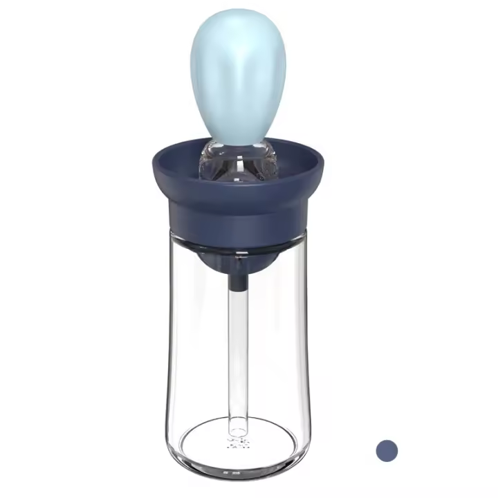 Botella De Aceite Portátil Para Cocina Con Cepillo De Silicona Y Medidor Cuantitativo Dispensador De Aceite Para Barbacoa Y Hornear Resistente Al Calor Y Fácil De Limpiar - 1