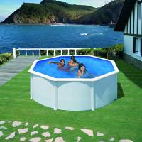 Gre KIT350ECO Fidji - Piscina Elevada Redonda, Aspecto Acero Blanco, 350 x 120 cm - details 4
