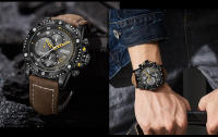 Reloj De Hombre MEGIR Moda Cronógrafo Cinta De Cuero Casual Resistantes Al Agua Reloj De Pulsera De Cuarzo Para Deporte Y Uso Diario - details 13