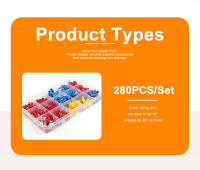 Kit De Conectores De Cable 280pcs Terminales Aisladas Macho Y Hembra Crimpado Frío Variados Conectores De Cuchilla Y Butt Para Electrónica - details 1