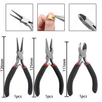 Kit De 3 Herramientas De Joyería 3 Estilos Pinzas Para DIY Reparación De Joyería Suministros Incluyen Pinza De Aguja Nariz Redonda Y Diagonal - details 2