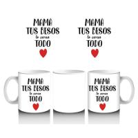Taza Cerámica Mamá Tus Besos lo Curan Todo 350 Ml Stamina Taza cerámica Mamá, taza Mamá 350ml, Tus Besos lo Curan Todo, taza de cerámica Mamá, regalo Día de la Madre, taza Stamina Mamá, taza duradera Mamá, taza emotiva Mamá, taza alta calidad Mamá, detall - details 3
