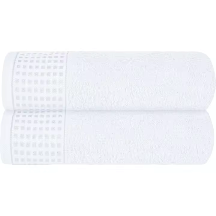 Juego de 2 Toallas de Baño de Algodón de gran tamaño de 100x150 cm, toallas de baño grandes, ultra absorbentes, compactadas, repetuosas con el Medio Ambiente y 100% reciclables, de seco - 1