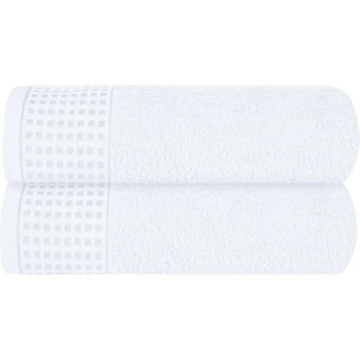 Juego de 2 Toallas de Baño de Algodón de gran tamaño de 100x150 cm, toallas de baño grandes, ultra absorbentes, compactadas, repetuosas con el Medio Ambiente y 100% reciclables, de seco - 1
