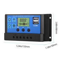 Controlador De Carga Y Descarga Solar Con Pantalla LCD Y USB Doble Para Panel De Celdas Solares Regulador De Corriente Automático 10/20/30/40/50/60/100A - details 1