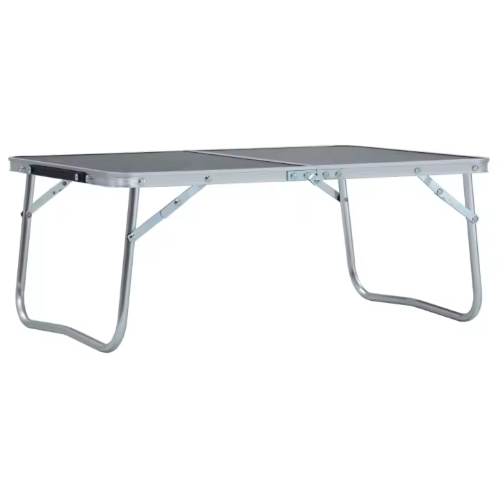 vidaXL Mesa de camping plegable aluminio gris 60x40 cm - 1