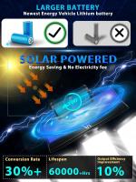 Luces solares impermeables al aire libre - 300 LED 7000K 3000LM 5 niveles de brillo ajustable 3 modos de iluminación 2400mAh 340% más brillante 360° 5 cabezas IP65 sensor de movimiento 40ft VENSSTNOR Solar Motion Lights al aire libre - details 2