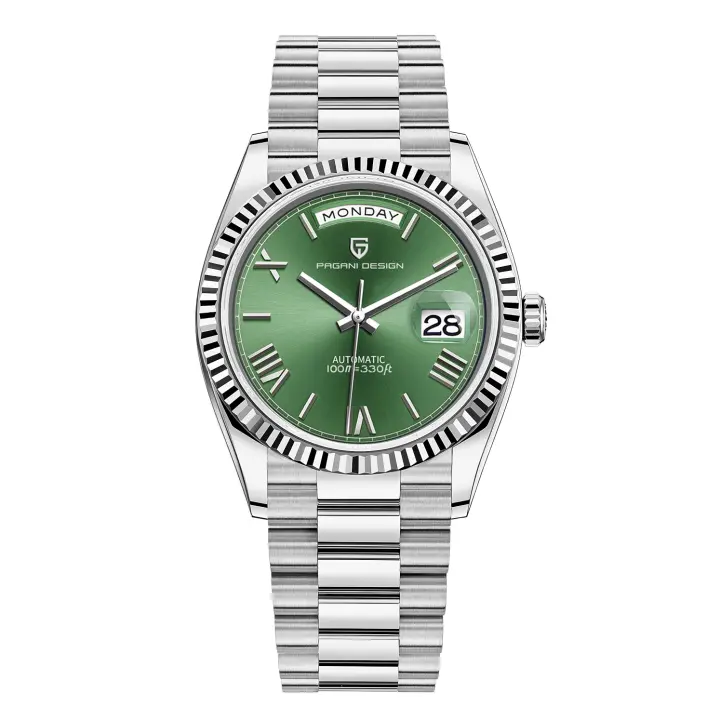 Reloj Mecánico De Lujo Para Hombre PAGANI DESIGN 2024 Cristal De Saphir Calendario Resistente Al Agua Y Shock Con Marca De Acero Inoxidable - 1