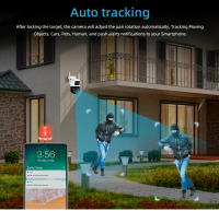 Cámara De Seguridad FUERS 6MP WiFi Exterior Con Lente Dual Monitoreo CCTV IP Onvif iCSEE Pantalla Doble Negro Resistente Al Agua IP66 - details 9