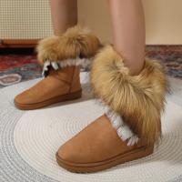 Botas De Invierno Para Mujer 2023 Nuevas Bota Corta De Algodón Con Forro De Poliéster Grueso Y Fleece Antideslizante Botas De Nieve Cálidas Y Planas - details 5