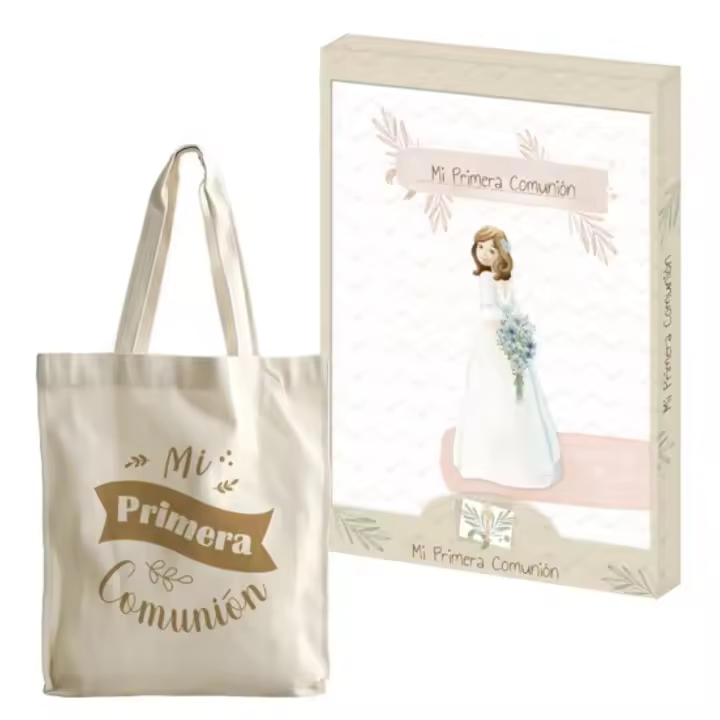 Conjunto de Primera Comunión: Álbum de Recuerdos 29x24 cm  44 Páginas  Incluye Árbol Genealógico, Fotos y Dedicatorias  Caja Regalo Transparente y Bolsa de Tela Elegante - Marca ARGUVAL - 1