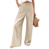 Pantalones Anchos Para Mujer Cintura Alta Elástica Trasera Negocios Casual Largo Pantalones Regulares De Pierna Recta Para Otoño/Invierno - details 4