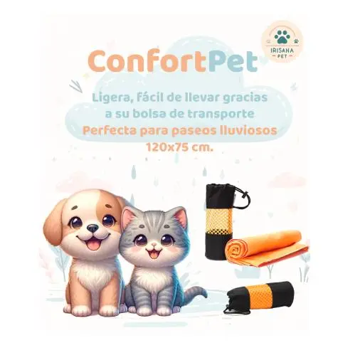 ConfortPet. Toalla de microfibra Irisana ligera con bolsa de transporte - 1