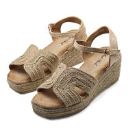 Calzados soraia, Sandalia de antelina y plataforma de yute, espardeñas de cuña, para mujer. - details 7