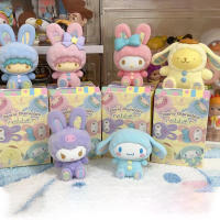 Caja Sorpresa De Muñecos Sanrio Little Rabbit Serie Decoración De Escritorio Para Niñas Cinnamoroll Kuromi Melody Figura Hecha a Mano Regalo - details 0