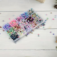 Juego De Perlas Imitación Gradiente De Sirena Con 15 Celdas Set De Alrededor De 900 Piezas Para Fabricación De Joyas - details 7