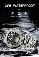 Reloj Mecánico LIGE Dual Seconds Tourbillon Para Hombre Acero Inoxidable Auténtico Reloj De Noche Luminoso Resistente Al Agua - details 11