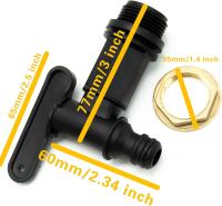 Grifo a Tope de Agua, Manguera, Barril de agua/Rosca BSP de ¾, Grifo de repuesto, Conector de plástico a presión, Cerveza Casera - details 0