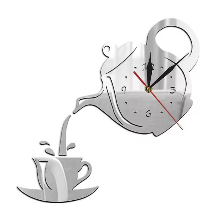 Reloj de pared con tetera, accesorio decorativo para Cocina - 1