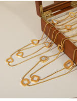 Encanto Collares de cadena de suéter largo para mujer y niña, joyería romántica para el Día de San Valentín, colgantes de corazones de amor huecos - details 3