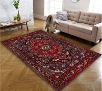 Alfombra Oriental Medallón Roja Moderna Retro Para Sala De Estar Dormitorio Comedor Material Poliéster Mecánica Lavable - details 4