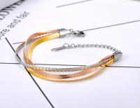 Pulsera De Cadena De Serpiente De Titanio Y Acero Inoxidable Para Mujer Lokaer Pulsera Bohemia De Tres Colores Trendy Joyería Para Fiesta B21124 - details 2