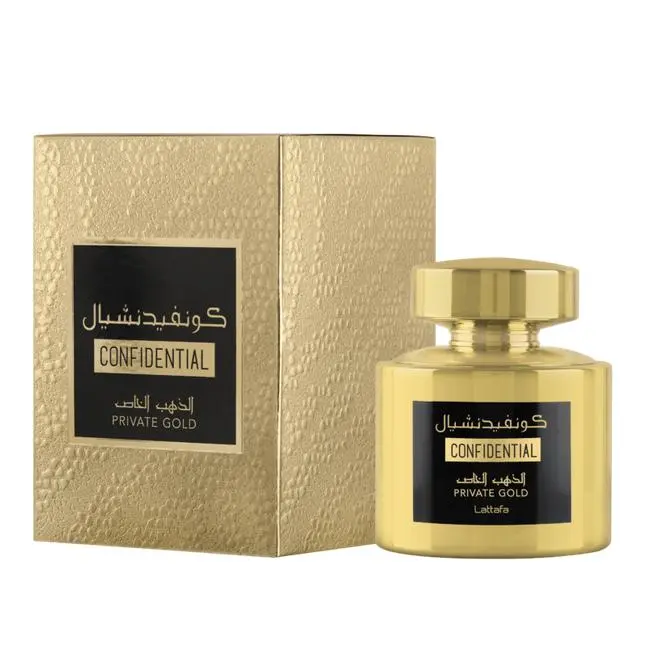 Lattafa Confidential Private Gold 100 Ml Perfume Afrutado Amaderado - 1