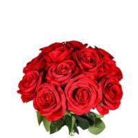Flores Artificiales De Seda Coloridas Rosas Rojas Para Novia Decoración De Mesa Para Noche Y Valentín DIY Arreglo Floral - details 4