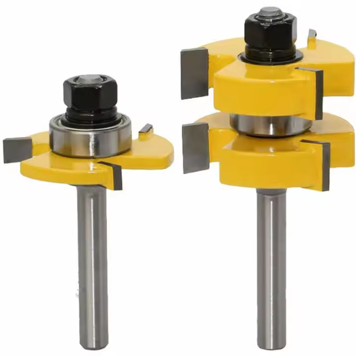 -- Juego de cuchillos de impacto de lengüeta y ranura de 2 piezas Juego de cuchillos en forma de T de 8 mangos y 3 puntas Herramienta de carpintería con vástago en T de 8 mm - 1