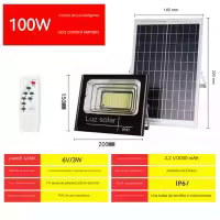 Luces de inundación solares con Control remoto, foco alimentado por energía Solar para exteriores, impermeable, IP67, 100W - details 4