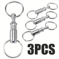Llavero Desmontable Rápido 3pcs Doble Anillo Separable Llavero Botón Femenino Metal Para Joyería Y Componentes - details 0