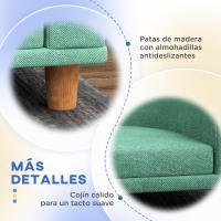 PawHut Sofá para Perros Grandes Cama Elevada para Perros Tapizada con Cojín Lavable y Patas de Madera de Pino Carga 40 kg 98x67x25 cm Verde - details 5
