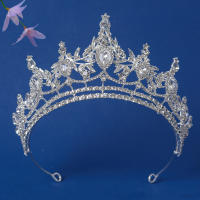Crowns De Boda En Color Plata Moda Diadema De Princesa Con Cristales Para Mujer Accesorios De Cabello Para Novia - details 5