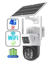 Cámara Solar 4G LTE de Tarjeta SIM O Cámara WiFi Exterior 2.4GHz Inalámbrica, Cámara de videovigilancia PTZ de doble lente 4K y 6MP para exteriores, Cámara de Seguridad Exterior Batería Recargable, Energía Solar Audio Bidireccional, Detección de Movimient - details 1