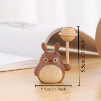 Totoro De Madera Creativa Figura De Escritorio Decoración De Muñeco Aromaterapia Para Coche Insertión Floral Regalo - details 2