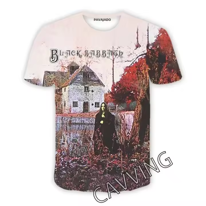 Camiseta Casual Para Hombres Y Mujeres Con Estampado 3D De BLACK SABBATHE Rock Manga Corta Negro Hip Hop Verano Transpirable Mecánica De Lavar Material Poliéster - 1