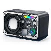Altavoz Bluetooth Portátil 4W con Sonido Envolvente 3D y Luces LED RGB Sincronizadas con la Música, Impermeable IPX5, Bluetooth 5.3, Batería Recargable 6H, Ranura Tarjeta TF, Mini Altavoz Compacto para Playa, Viajes y Exterior – Negro - details 0