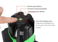 Nivel Láser Super Green 2/3/5 Líneas Auto Nivelado 360 Grados Horizontal Y Vertical Herramientas De Construcción Multifuncionales - details 3