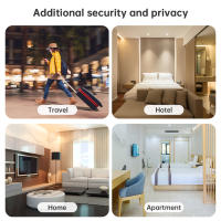 Sistema De Seguridad Anti-Robo FUERS Con Alarma De Puerta Inalámbrica Y Cerradura 120dB Kit De Seguridad Doméstica Portátil Antirrobo Para Hoteles Apartamentos Dormitorios Baños Y Habitaciones - details 4
