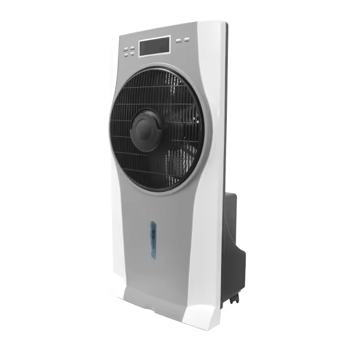 FABRILAMP Ventilador nebulizador De Pie Efeso Bl/gris/negro 3vel 90w 5asp Humidifi.2,5l 79x39,5x25cm Remot,temp,4ruedas Mando a distancia INCLUIDO y TEMPORIZADOR  hasta 9 horas. calidad de confianza - 1