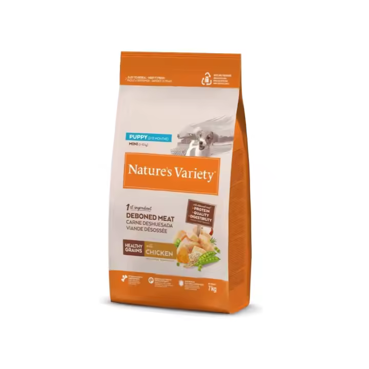 NATURE´S VARIETY - Healthy Grains (Puppy Mini Chicken) - Pienso Seco de Pollo Campero para Perros Cachorros (2-12 Meses) de Raza Pequeña (1-10 kg) - 1