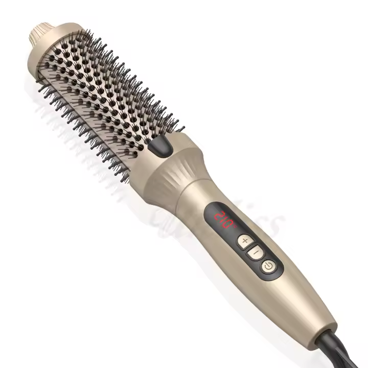 Cepillo Térmico De 1.5 Pulgadas Para Cabello Con 10 Temperaturas Cepillo Calentado Doble PTC De Cerámica Tourmalina Voluminizador Eléctrico Uso Seco Y Húmedo - 1