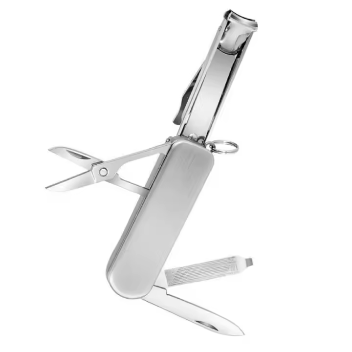 Tijeras De Uñas Multifuncionales 5-en-1 Con Llavero Kit De Herramientas De Manicura Acero Inoxidable Plegable Para Hombres Y Mujeres - 1