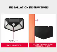 Lámpara De Pared Solar 100LED Impermeable Con Sensor De Movimiento Luz Solar Para Decoración De Jardín Y Vallas - details 9