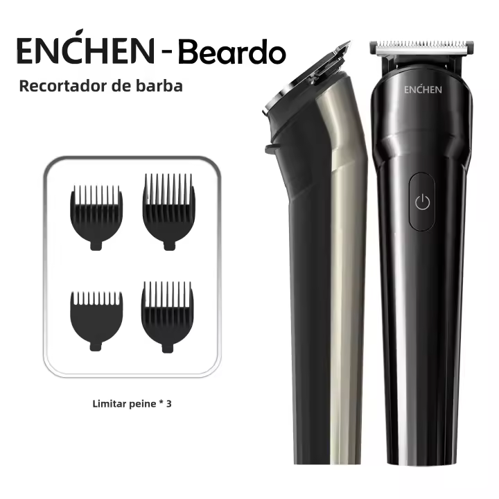 ENCHEN BEARDO Afeitadora Eléctrica Para Hombres Multiusos Corte De Cabello Y Cuerpo Trimmer Facial Con Bloqueo De Seguridad 4 Boquillas Tipo-C Recargable - 1