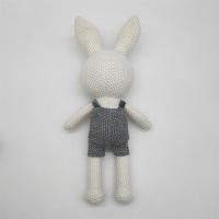 Muñeco De Lana De Conejo Hecho a Mano Juguetes De Peluche Almohada De Cuddle Para Bebés Alivio Del Sueño Pareja De Conejos Tejidos Unisex - details 3